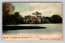 Detroit MI- Michigan, Skating Pavilion, Belle Isle Park, Vintage c1907 Postcard picture