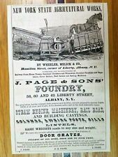 1857 New York Agricultural Works Wheeler Melick Albany Print Advertisement Rare picture