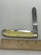 Vintage Case XX 3254 USA 2 Dot Yellow Synthetic Trapper Pocket Knife 1978 picture