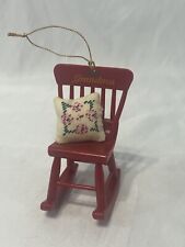 Vintage 3” Grandma Red Rocking Chair Plastic Christmas tree Ornament picture