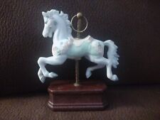 Carousel Horse on Wooden Base Saddle & Flowers picture