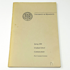 1988 University Of Minnesota Graduate School Commencement Program picture