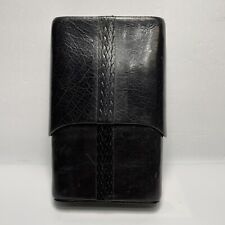 Vintage 1970’s Black Faux Leather 10 Tube Cigar Holder Case picture