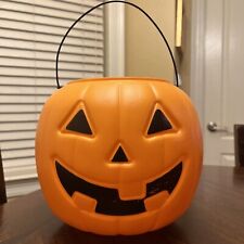 Amloid Corp Halloween Jack O Lantern Pumpkin Pail Blow Mold Trick or Treat 8” picture