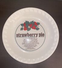 Vintage 10” Strawberry Pie Plate With Recipe Fluted Edge picture