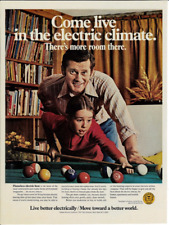 1971 EDISON ELECTRIC INSTITUE Power Heat Pool Billiard Daughter Vintage Print Ad picture