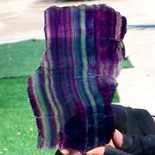 323G Natural beautiful Rainbow Fluorite Crystal Rough stone specimens cure picture