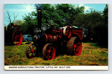 Vtg. postcard MANNS AGRICULTURAL TRACTOR LITTLE JIM steam 3.5 x 5.5 inch picture