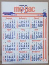 1976 Mo-Pac Yearly Calendar on medium weight cardboard picture