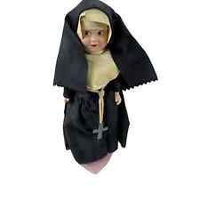 Vintage Knickerbocker Nun Doll Habit Crucifix Plastic Stand Made In USA picture