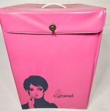 Vintage Carousel Mod Hot Pink Vinyl Wig Twiggy Image Storage 1960s Box Case  picture