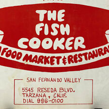 Vintage The Fish Cooker Seafood Market Restaurant Menu Tarzana San Fernando CA picture
