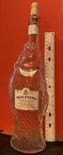 VINTAGE 13”FISH Sculptured Shaped Glass Wine Bottle Empty Pescevino w/cork picture