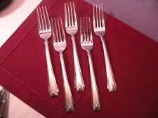 Set Of 5 Utica Walco Athenian Stainless Steel Dinner Forks 8 1/4 picture