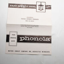 Vintage Phonola Model 3001 Mercury Operating Guide picture