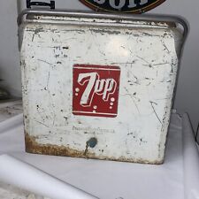 🔥VINTAGE 1950’s 7up Metal Bottle Cooler WHITE Progress Refrigerator Co Kentucky picture