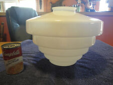 RARE Vntage 5 tier “Wedding Cake” White Glass Fitter Shade from Mason Lodge picture