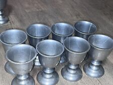 8 Vintage Wilton Armetale RWP Pewter Wine Water Goblet Plough Tavern 5” picture