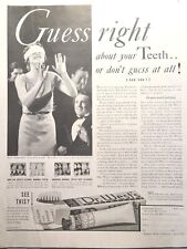 Dr. West's Tooth Paste Don't Guess Blindfolded Lady Party Vintage Print Ad 1933 picture