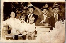 1921 LOUISVILLE KENTUCKY PROMINENT FAMILY POSES MEN HATS RPPC POSTCARD 38-70 picture