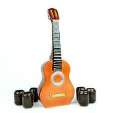 set for alcohol Acoustic guitar in the form of a bottle with glasses picture