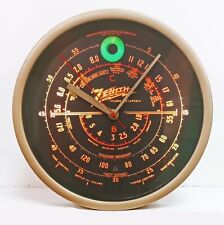 Old Antique Style Zenith Black Dial Wall Clock - Vintage Wood Tube Radio Style picture