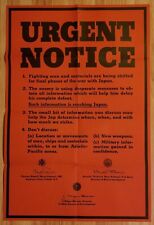 Original 1945 “FBI Urgent Notice” WWII Poster picture