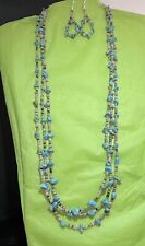 Navajo 3-Strand Turquoise And Heishi Necklace /Earrings Set #715 picture