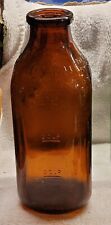 NICE EMBOSSED AMBER CARNATION DAIRY CALIFORNIA SQUARE QUART WESTERN MILK BOTTLE picture