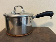 Vintage Revere Ware 3 Qt Quart Saucepan Pot With Lid Copper Bottom Double Ring picture