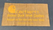 Vintage  24x48 80s?  Carhartt Banner Advertising Sign Display Tan Brown Yellow picture