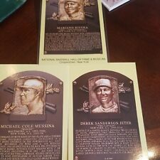 lot of 3 stamped hall of fame postcards Derek jeter Mariano Rivera Mike mussina  picture