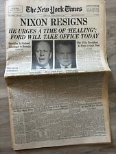 VINTAGE NY TIMES ~ NIXON RESIGNS, 08/09/1974 picture
