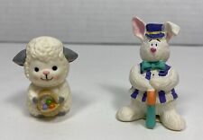 Vintage Russ Berrie Lamb Miniature Figurine & Boy Bunny #14152 picture
