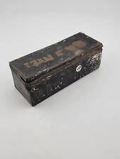 Antique Rare Find Rectangular Tin Box With Lid Date 1829 Belonging To Jhon Nye picture