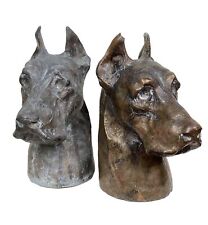 20th C. Doberman Dog Bookends Metal In Style McClelland Barclay Art Deco picture