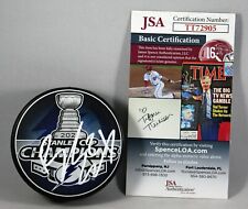 BARCLAY GOODROW SIGNED 2021 STANLEY CUP CHAMPIONS Puck TAMPA BAY LIGHTNING +JSA picture