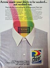 1980 TWO BRAND AD Arrow Men's Shirts & Cheer All Temperature Laundry Fashion Vtg picture