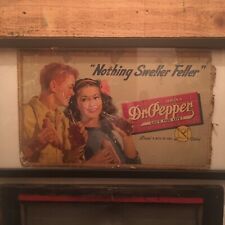 Vintage Dr. Pepper Advertising Thermometer Sign Original 1940s. 15x 24 picture