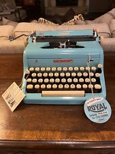 Vintage Royal Quiet Deluxe Portable Typewriter TEAL With Case picture