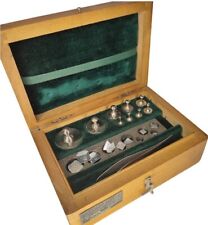 Scales Set Of Analytical Weights in a Wooden Box Vintage Antique Soviet USSR   picture