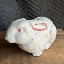 TIFFANY & CO AUSTRIA Bunny Rabbit White  With Pink Polka Dots Coin Piggy Bank picture