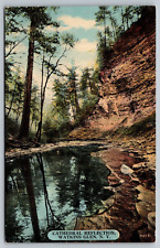 vintage 1915 Cathedral Reflection Postcard -   Watkins Glen New York picture
