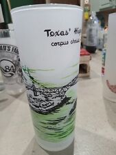 Vintage Frosted Glass Tom Collins Texas Highest Bridge 1959 Corpus Christi picture