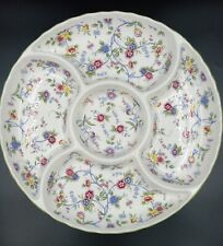 Andrea By Sadek Divided Relish Serving Platter Floral Pattern Porcelain 13