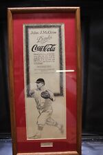 Vintage John J. McGraw HOF Drinks Coca-Cola Framed Advertising Print picture
