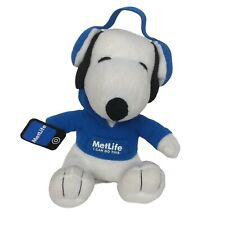 Met Life Snoopy Blue Hoodie Headphones Peanuts Plush Stuffed Animal 2013 7