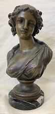 MAGNIFICENT 1854 CIRCA ORIGINAL FRENCH BRONZE BUST BY ISIDORE ROMAIN BOITEL   picture