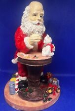 Vintage Santa Painting Making Toys Teddy Bear at Workbench Figurine picture