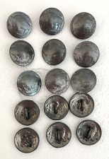 Vintage Faux Buffalo Nickel Coin Buttons- Silver Tone- 20 mm or  3/4